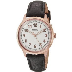 Uhrenarmband Fossil ES4128 Leder Schwarz 16mm